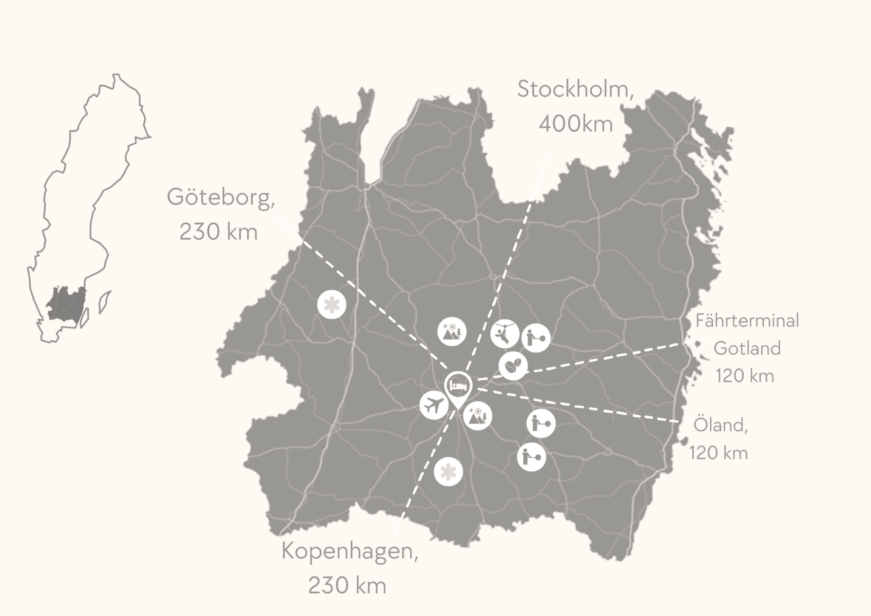 Karte der Umgebung von Toftastrand Hotel.