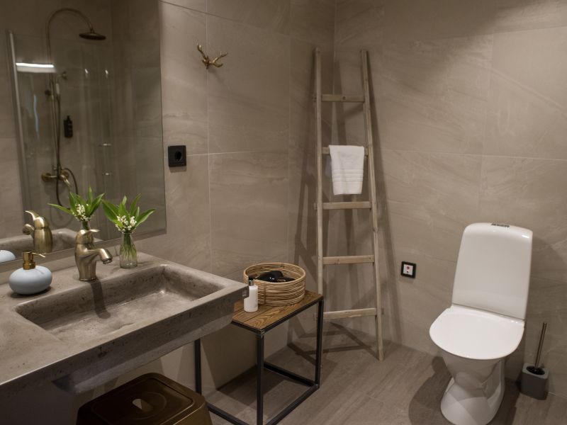 Badezimmer im Hotel Toftastrand