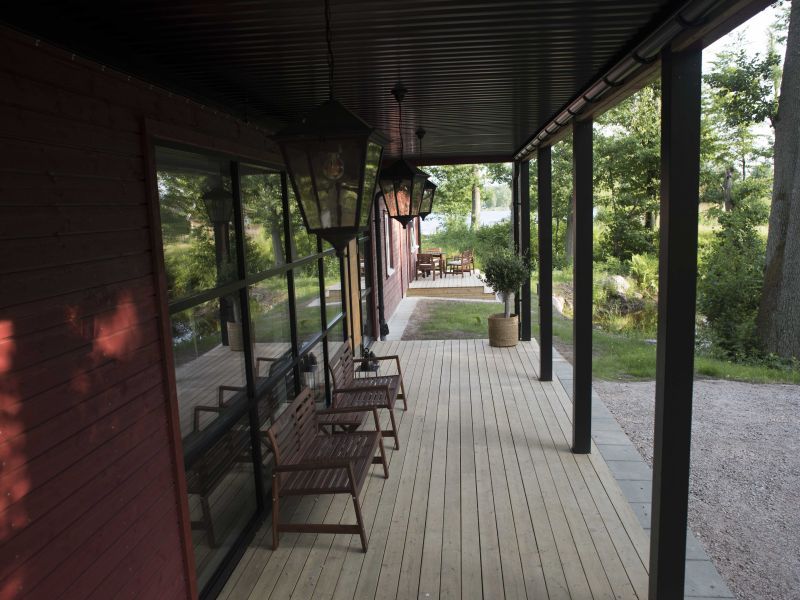 Terrasse im Hotel Toftastrand