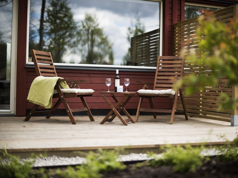 Terrasse im Hotel Toftastrand